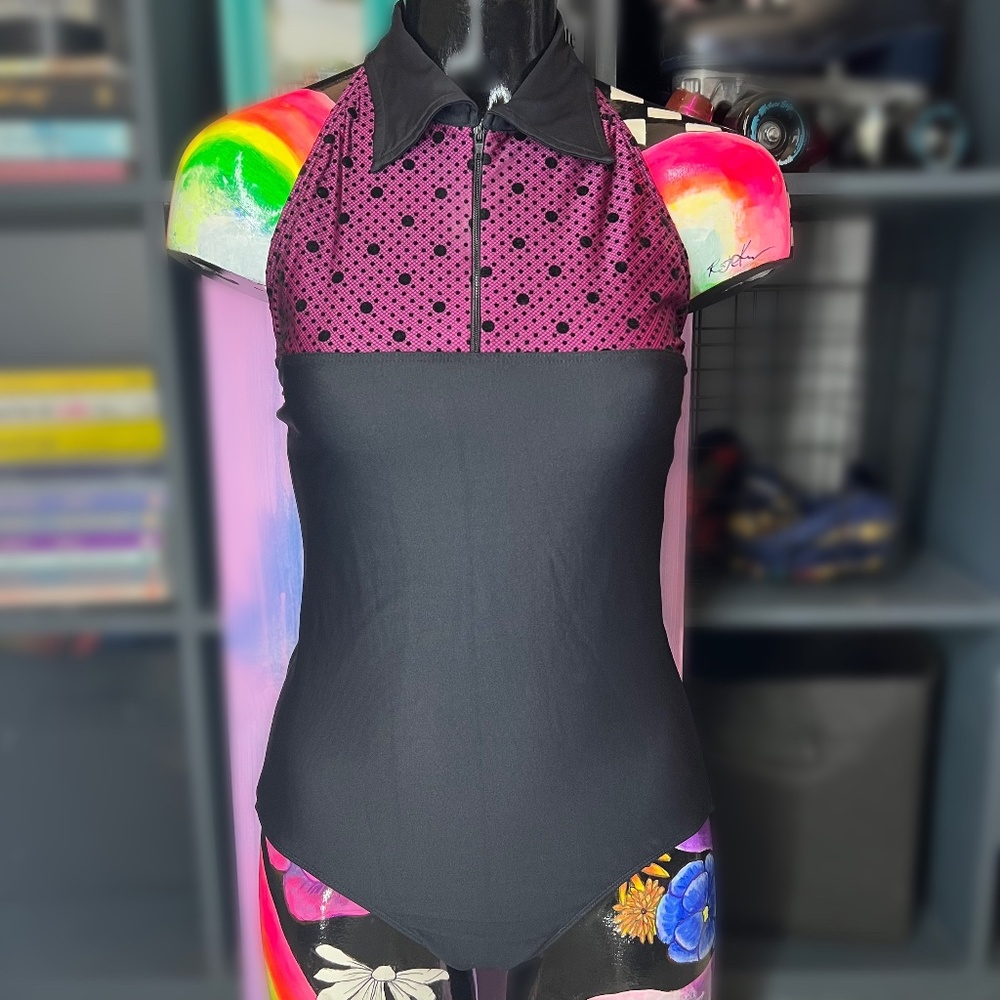 NWOT Wear Moi CALAS halter leotard bodysuit L